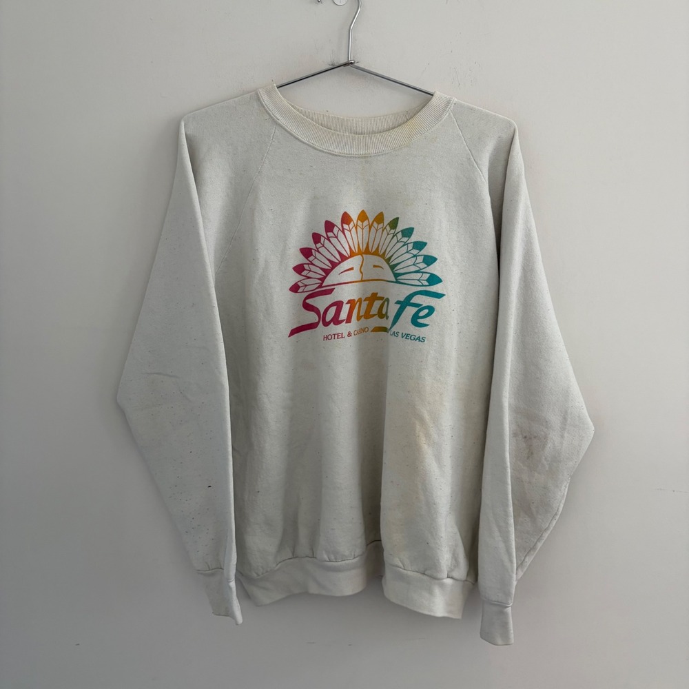 Vintage Santa Fe Hotel & Casino Las Vegas Sweatshirt Fruit of the Loom XL White